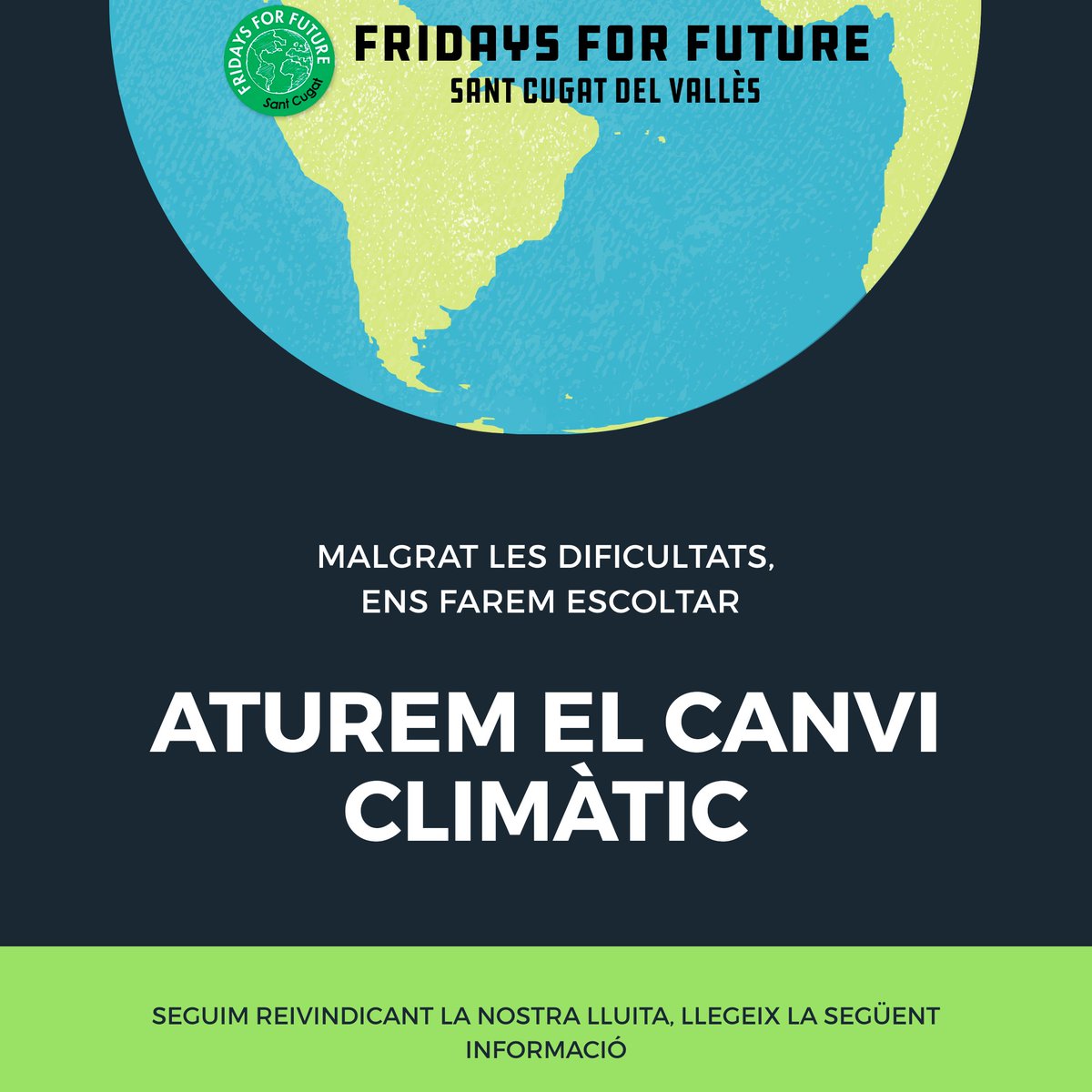 Fridays4FStC's tweet photo. ๐ข L'emergรจncia climร tica no s'atura, nosaltres tampocโผ๏ธ
โก๏ธ No ens cansem mai, seguim reclamant mesures urgents, drร stiques, contundents i transgressores contra l'emergรจncia climร tica a tots nivells.
ATUREM EL CANVI CLIMรTIC
#ClimateStrikeOnline #DigitalStrikeForClimate https://t.co/3BzNZqMX1j