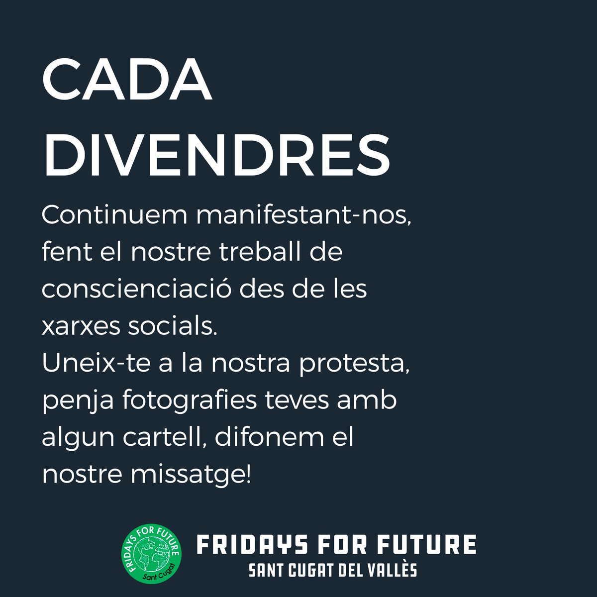 Fridays4FStC's tweet photo. ๐ข L'emergรจncia climร tica no s'atura, nosaltres tampocโผ๏ธ
โก๏ธ No ens cansem mai, seguim reclamant mesures urgents, drร stiques, contundents i transgressores contra l'emergรจncia climร tica a tots nivells.
ATUREM EL CANVI CLIMรTIC
#ClimateStrikeOnline #DigitalStrikeForClimate https://t.co/3BzNZqMX1j