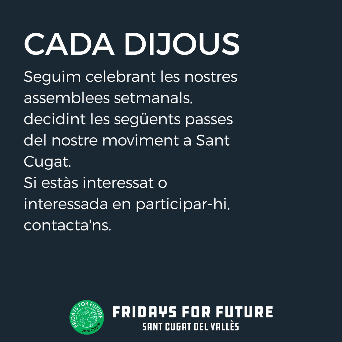 Fridays4FStC's tweet photo. ๐ข L'emergรจncia climร tica no s'atura, nosaltres tampocโผ๏ธ
โก๏ธ No ens cansem mai, seguim reclamant mesures urgents, drร stiques, contundents i transgressores contra l'emergรจncia climร tica a tots nivells.
ATUREM EL CANVI CLIMรTIC
#ClimateStrikeOnline #DigitalStrikeForClimate https://t.co/3BzNZqMX1j