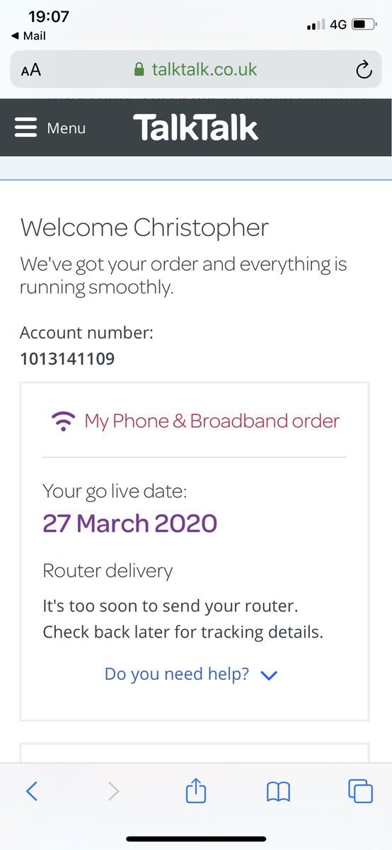 Yabsleyinc's tweet photo. @TalkTalk Go live date today... and yet too soon to send router... cheers @TalkTalk il leave isolation because working from home not possible and ordering food not possible... https://t.co/nUtAmHmv0K