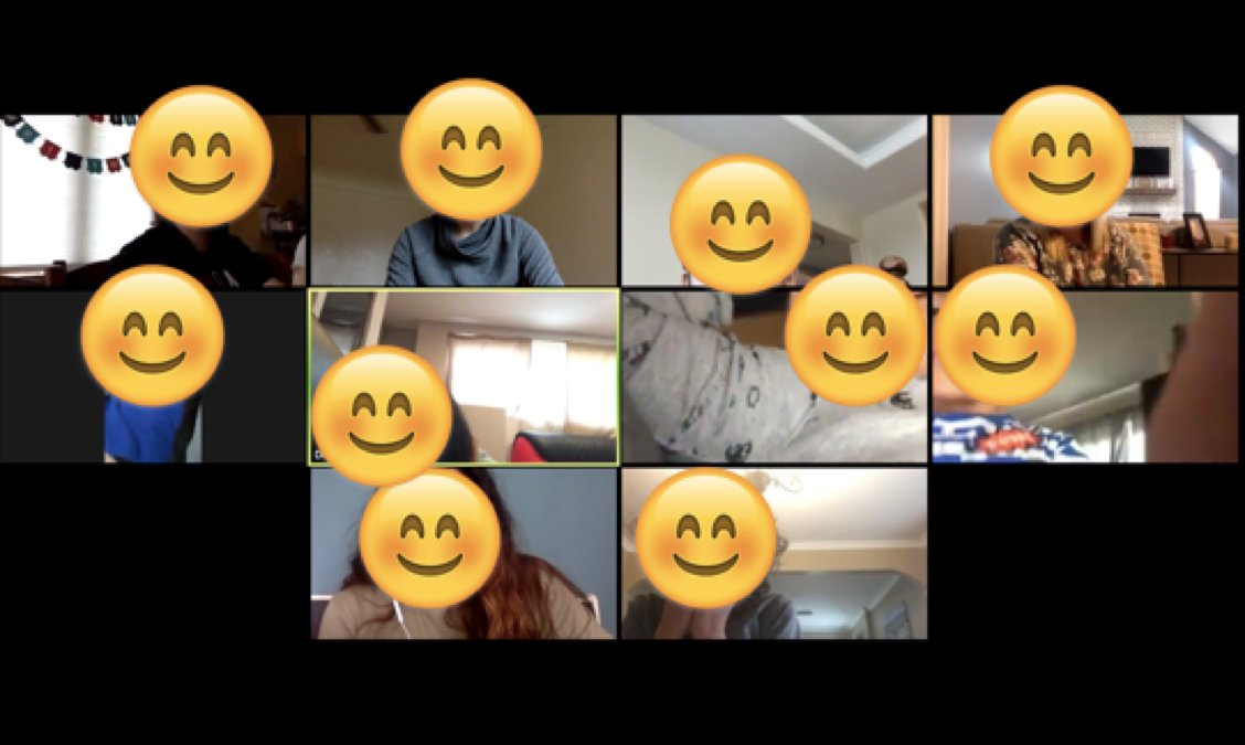 Nothing but smiling faces for our first KMCWA Zoom meeting. Thank you Mrs. Adelphia, Mrs. Koza, and Ms. Cote for visiting with our class. We'll have to visit again soon! #d100inspires #hiawathapride