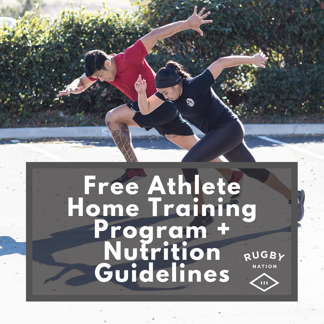 ✅ Get Our Free Athlete Home Training Program + Nutrition Guidelines‼️ RugbyNation.com/HomeTraining. With the recent events that are impacting people around the globe, we felt obligated to utilize our resources to help out the Rugby Nation Family. #rugby #rugbytraining #hometraining