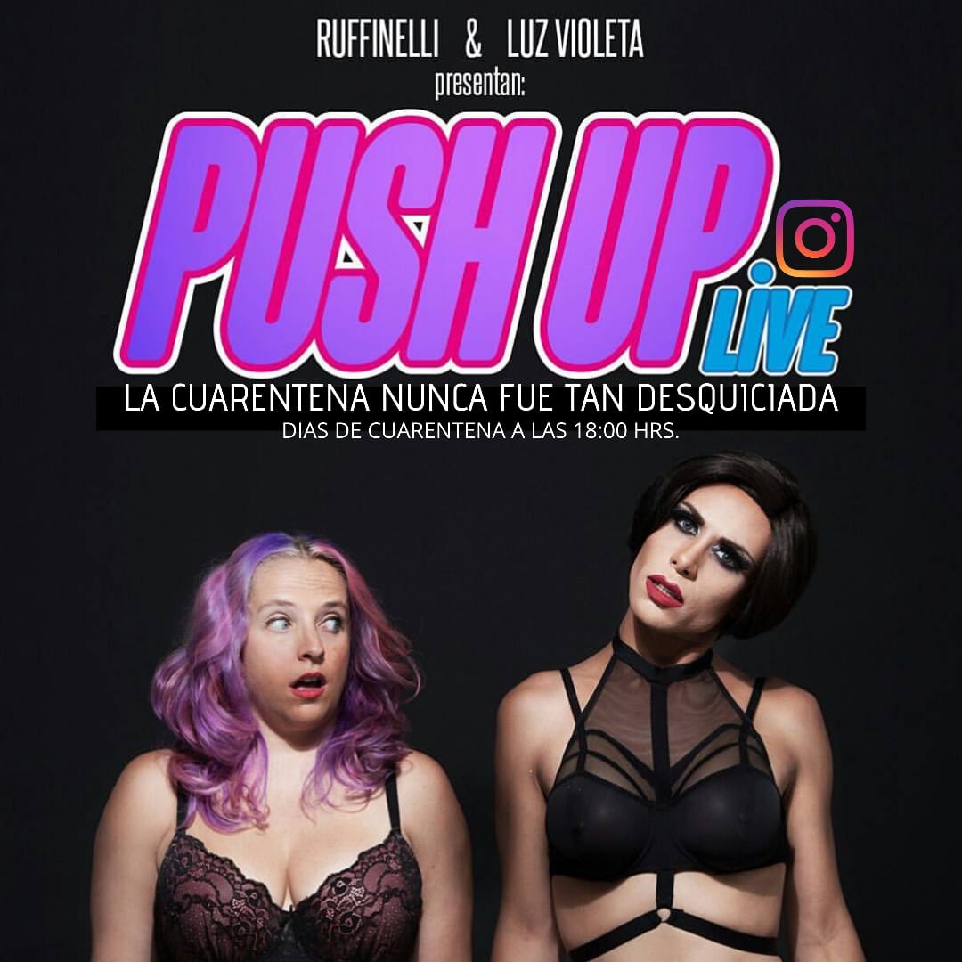 LuzVioletaDrag's tweet photo. Hoy con la @bruffinelli volvemos a hacer #pushuplive 💪 en ésta cuarentena te acompañamos con todo!!! 6:00 pm 💜 https://t.co/zF1Zmno58r