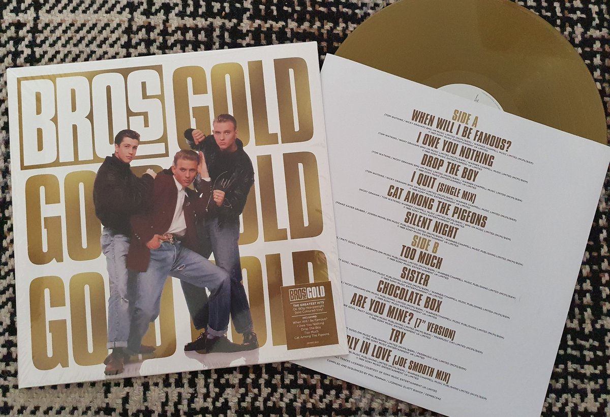 derekcburgess's tweet photo. Todays little treat finally arrived. @mattgoss @LukeGossSite #CraigLogan #BrosGold #180gGoldVinyl https://t.co/Rn6hfbwSBN