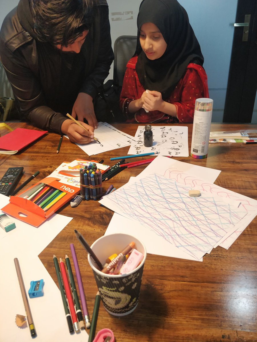 peshawar2o's tweet photo. This is from week 5 at our art studio.

Before our classes moved online to Zoom.

We were missing it in the start.

But now adapting to Zoom.

This is an interesting challenge for our faculty, students and staff.

So far we have been zooming and WFHing. https://t.co/fZz7IzLora