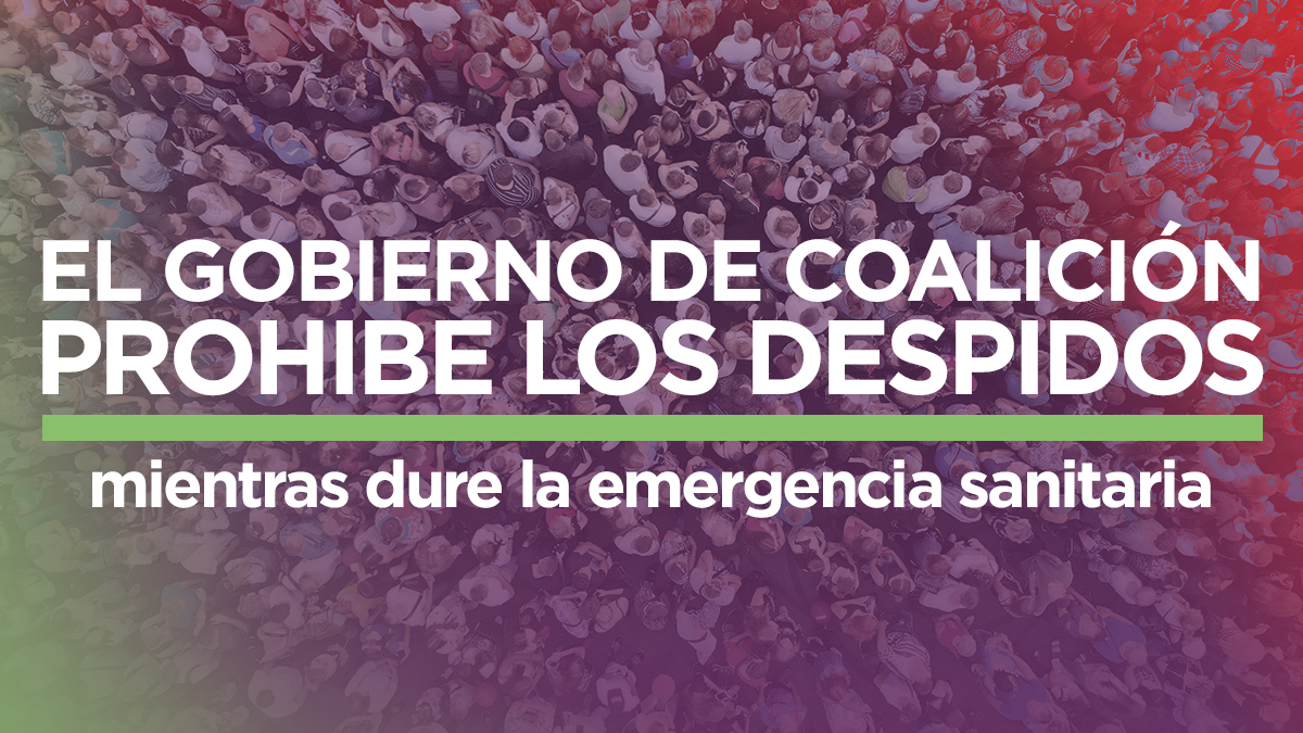 IzquierdaUnida's tweet photo. 🚨Mientras dure la emergencia sanitaria provocada por el #COVID2019, el Ministerio de @empleogob de nuestra compañera @Yolanda_Diaz_ anuncia que está #ProhibidoDespedir https://t.co/lbMpLM2LOV