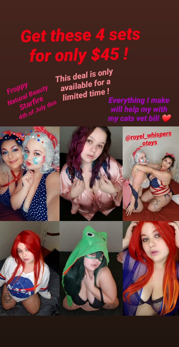 KittyChibiChan's tweet photo. Doing lots of deals and BOGO sets to help my cat with his medical cost for a procedure ! Message if you'd like more info or would like to perchase ๐๐๐
#onlyfans #setdeals #raisingfunds #digitalsets https://t.co/lJwlsWyvwM