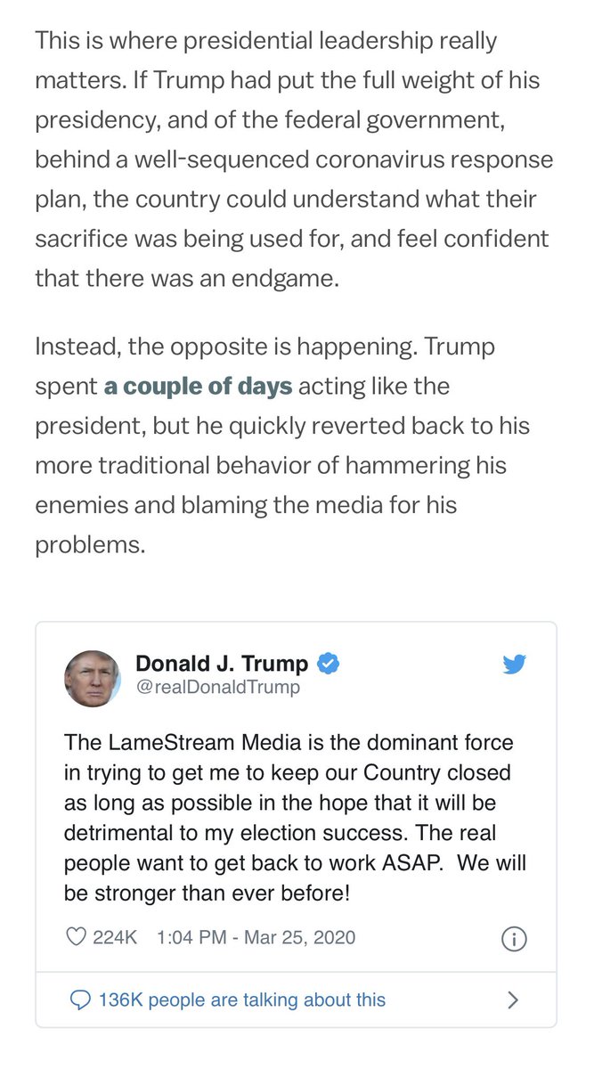 WritingSunrise's tweet photo. Social distancing and economic survival can go hand on hand if fo it properly. Lives should not be for sale for political gain. 
(Excerpts from an Ezra Klein article) https://t.co/LGAhM0LMUf