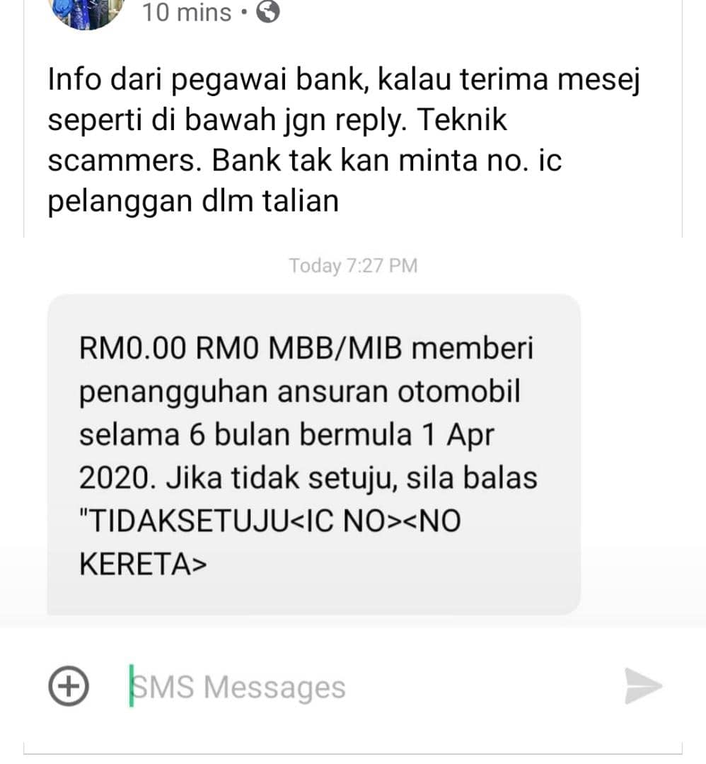 Maybank On Twitter Hi Good Evening Please Be Informed That The Sms Is Genuinely From Maybank You May Respond To The Sms Received If You Wish To Opt Out From The Moratorium