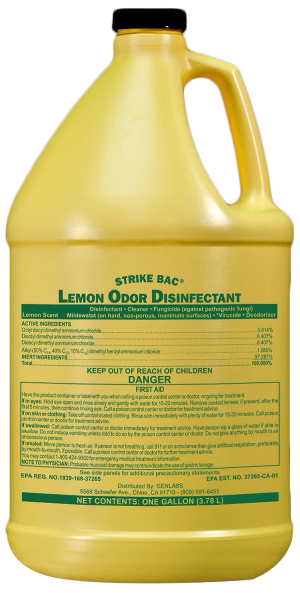 MHSupplyinc's tweet photo. #Genlabs (Stepan Company Formulation) #disinfectant
EPA approved for use against #COVID19 
Prod #01131 Lemon Odor  EPA Reg #1839-168
Follow human #coronavirus directions and dilutions https://t.co/n0fLeC90Yu