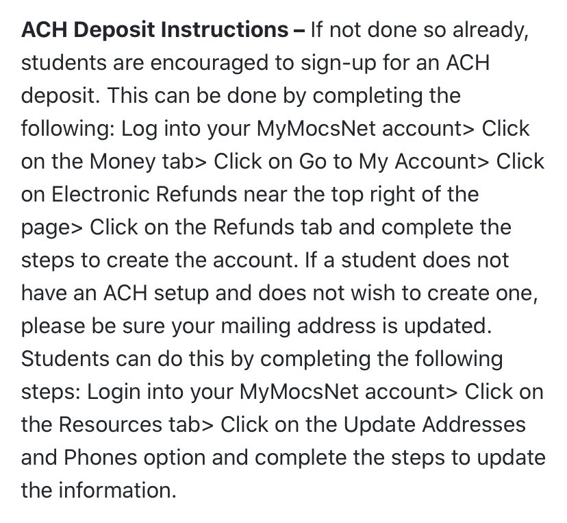 UTCBursars's tweet photo. ICYMI: Please note refunds as discussed on March 23rd will be processed on April 1st. In order to get this as soon as possible via an ACH deposit please read the instructions on how to do so via https://t.co/Soi8WSf6mA
MORE INFO ⬇️ https://t.co/q7EFJvl0rY