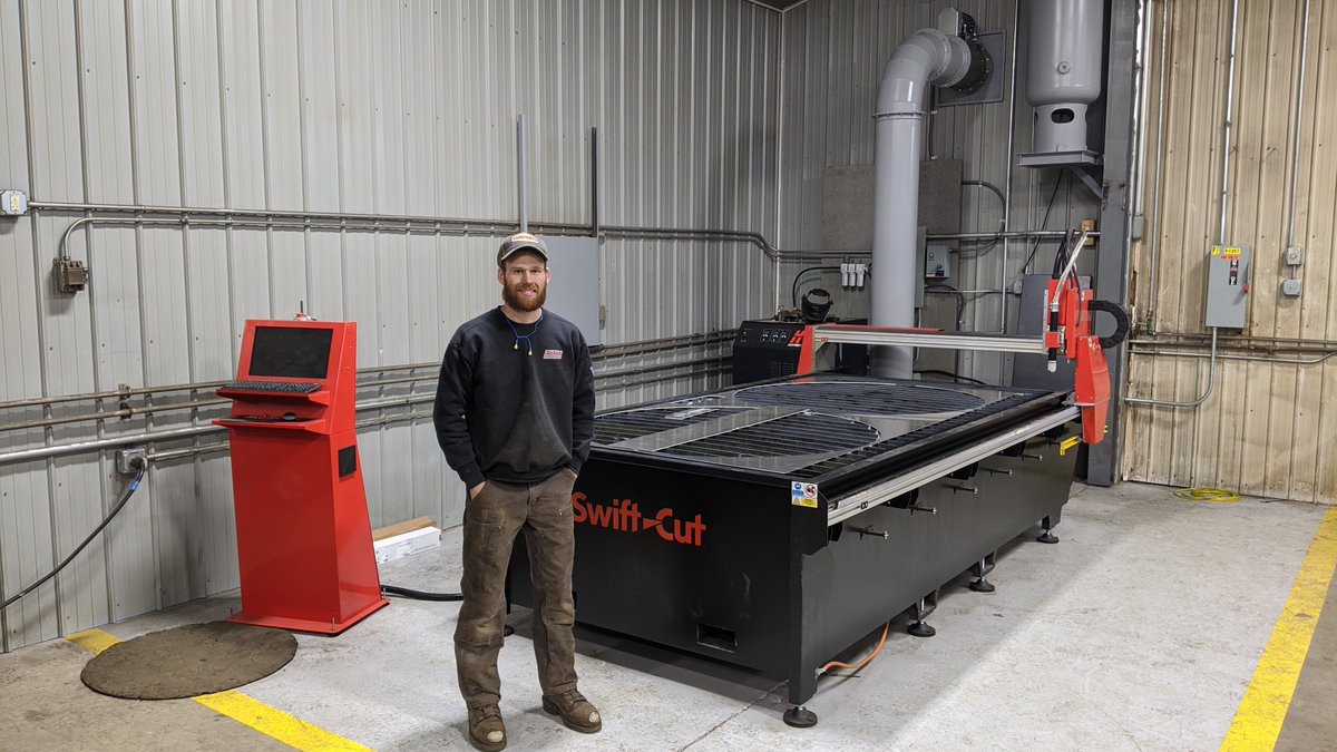 cut_swift's tweet image. Robco Steel fabrications, a father and son company based in Vermont US, are the only steel business in their area.
They have recently purchased our Swift-Cut XP 2000 x 4000 machine and are thrilled with its precision &quot;it&apos;s far more accurate than their last plasma machine&quot;!