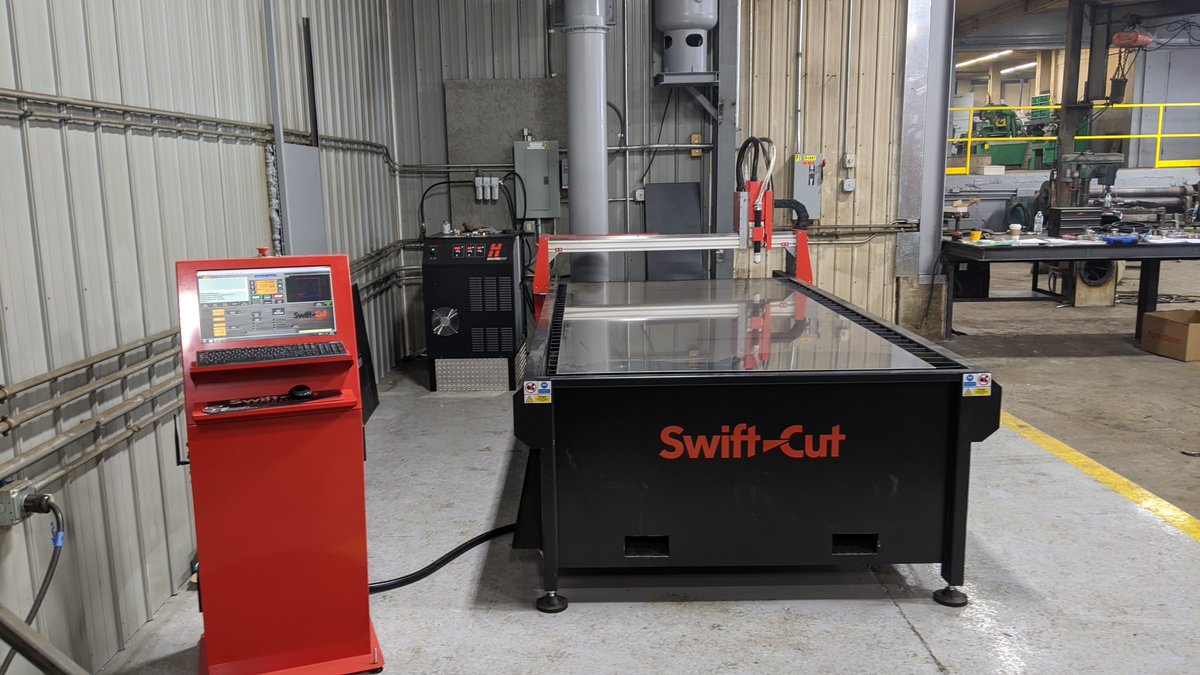 cut_swift's tweet image. Robco Steel fabrications, a father and son company based in Vermont US, are the only steel business in their area.
They have recently purchased our Swift-Cut XP 2000 x 4000 machine and are thrilled with its precision &quot;it&apos;s far more accurate than their last plasma machine&quot;!