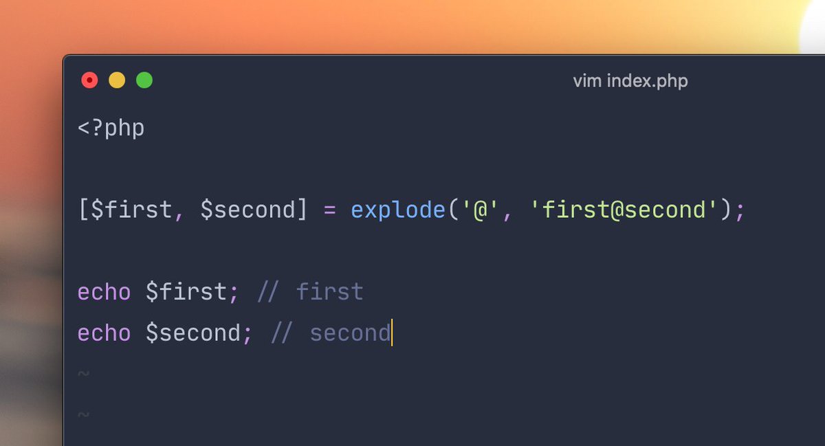 enunomaduro's tweet image. You know that PHP supports array destructuring. Right? 😏