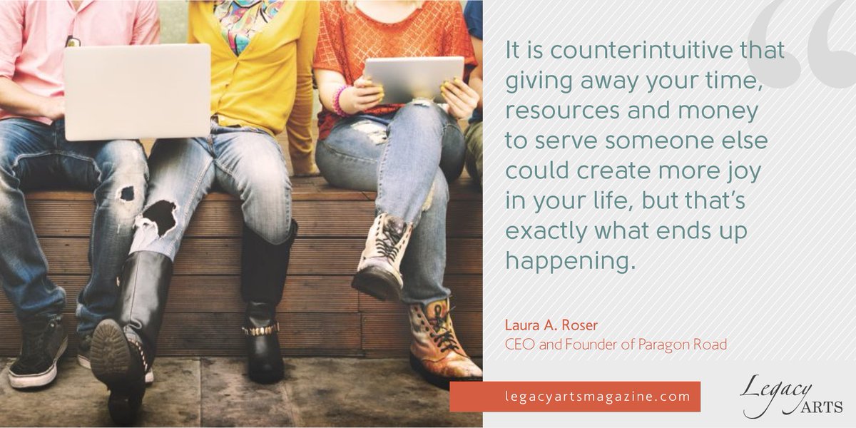 LauraRoser's tweet photo. "It is counterintuitive that giving away your time, resources and money to serve someone else could create more joy in your life, but that's exactly what ends up happening."
—Laura A. Roser, CEO and Founder Paragon Road
#quote #ParagonRoad
https://t.co/pvl6NArjkB https://t.co/I4bKxWcMam