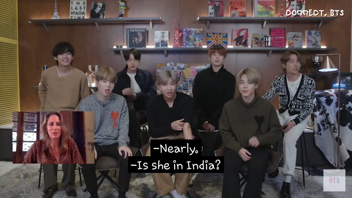 The artist they video called during  #CONNECT_BTS Stephanie Rosenthal was in India when the interview was recorded