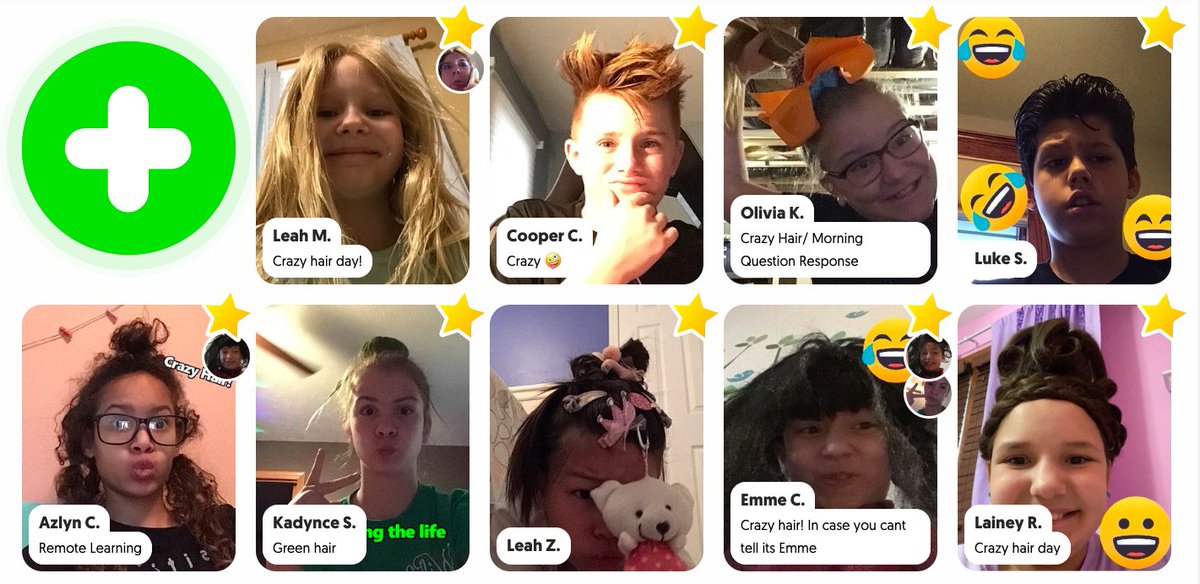 JackiePolacek1's tweet photo. Love @wheeler_mps spirit days! Crazy hair day is a success for Polacek kiddos.  So much fun to see their wild hairdos on @Flipgrid for our morning meeting question. https://t.co/e4LcjC2Y6V