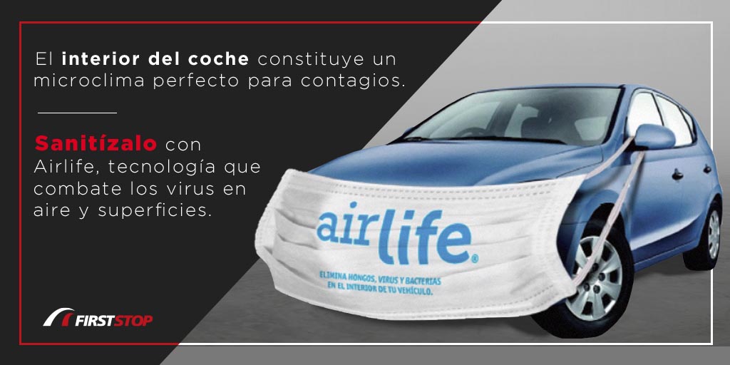 FirstStop_Esp's tweet photo. Ya disponible en #TalleresFirstStop el servicio de limpieza basado en el sistema de purificación del aire por oxidación #Airlife, para eliminar hasta el 99,9% de virus en el interior de tu vehículo. 
Más info y tiendas disponibles➡️https://t.co/0DYqT2uDn0 https://t.co/P3yc3FjvzH