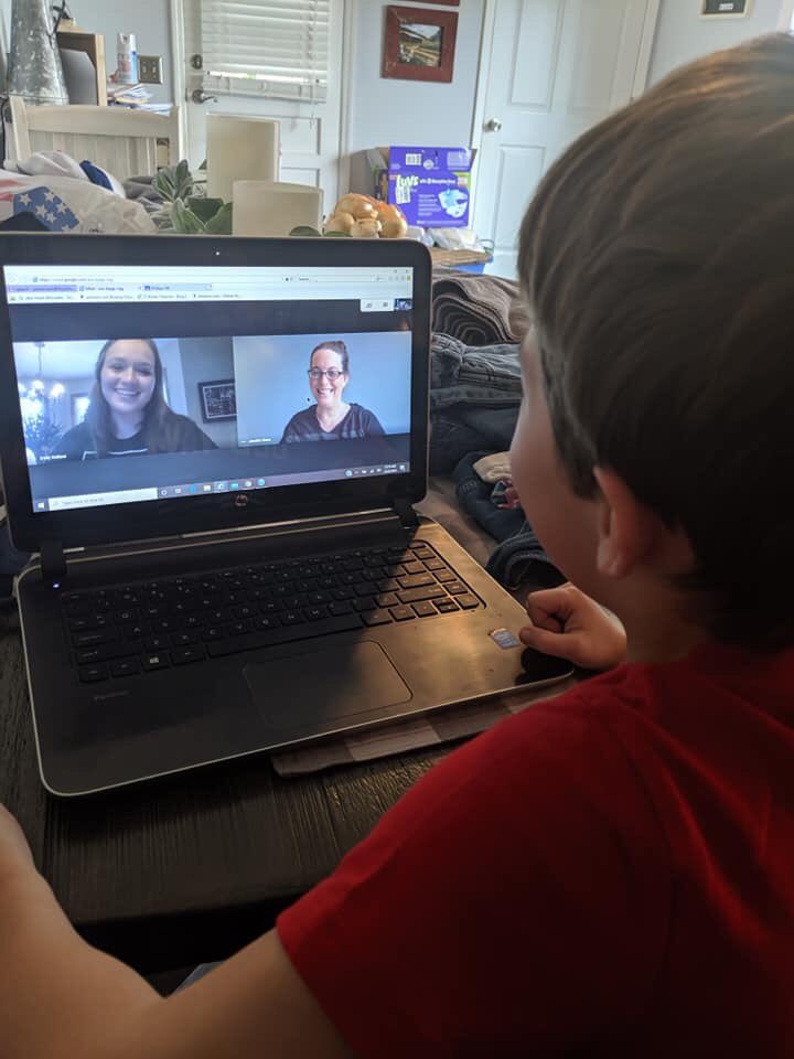 Our speech therapists are providing services via video conferencing. 👍🏽👍🏽