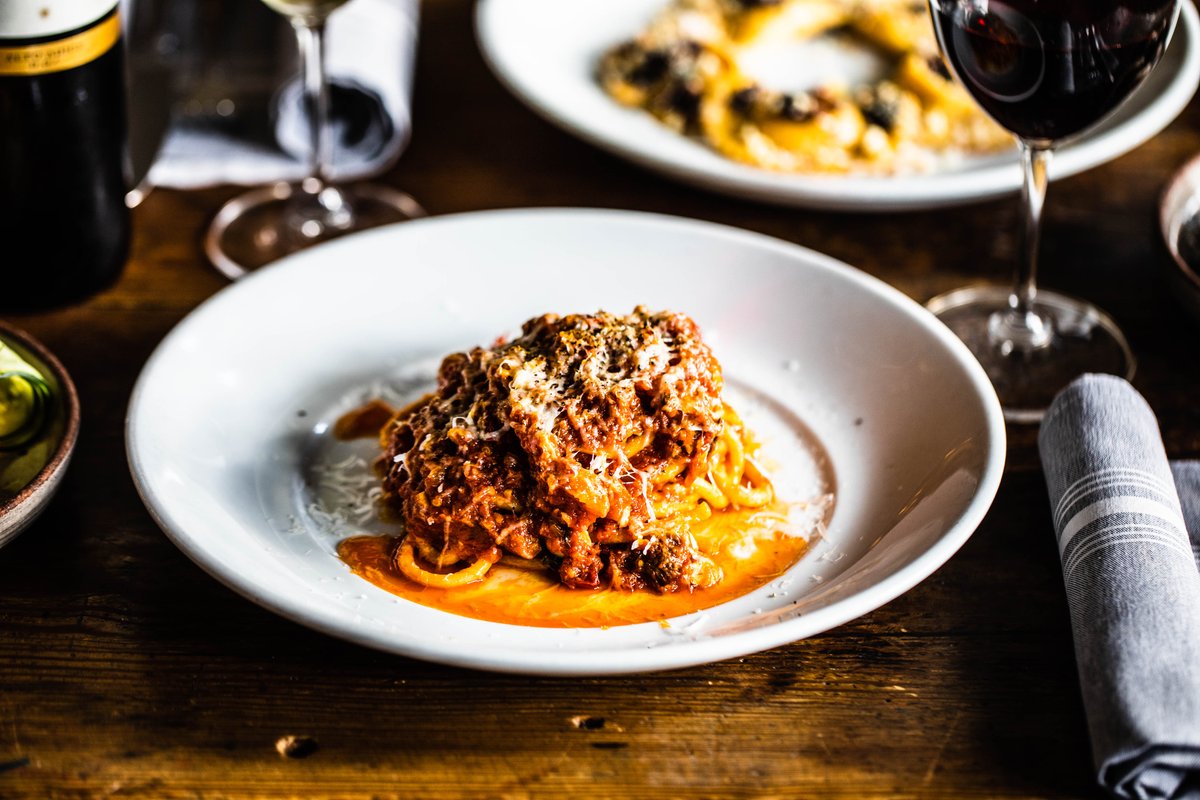 Spaghetti with beef bolognese + roma tomato + pecorino available on our to-go family meal menu 🍝

To place a to-go order, visit the Olive &amp; June website or by calling 512.467.9898. For delivery, visit <a href="/Favor/">Favor</a>, <a href="/DoorDash/">DoorDash</a>, <a href="/UberEats/">Uber Eats</a>, and @GrubHub. 🚗