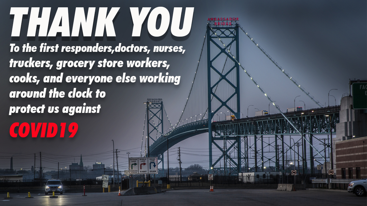 A special "THANKS" to everyone working around the clock, especially the men and women of <a href="/CBP/">CBP</a> who continue to facilitate trade daily as we battle #COVID19.  Over $1.7billion crosses the 🇺🇸🇨🇦 border daily which serves as an economic engine. Stay Safe and keep up the good work!