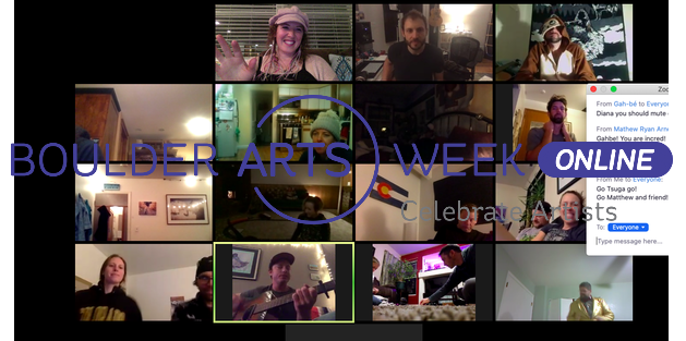 BoulderArtsWeek's tweet photo. Boulder Arts Week ONLINE starts TODAYYYYY!!! 💃🎹👨‍🎤👩‍🎨🎭 There is a full calendar of digital programming for you to enjoy from the comfort of your social isolation.

Check out the website to see what artists are up to: https://t.co/QY06QrxIKB https://t.co/KXkHPHmAUk