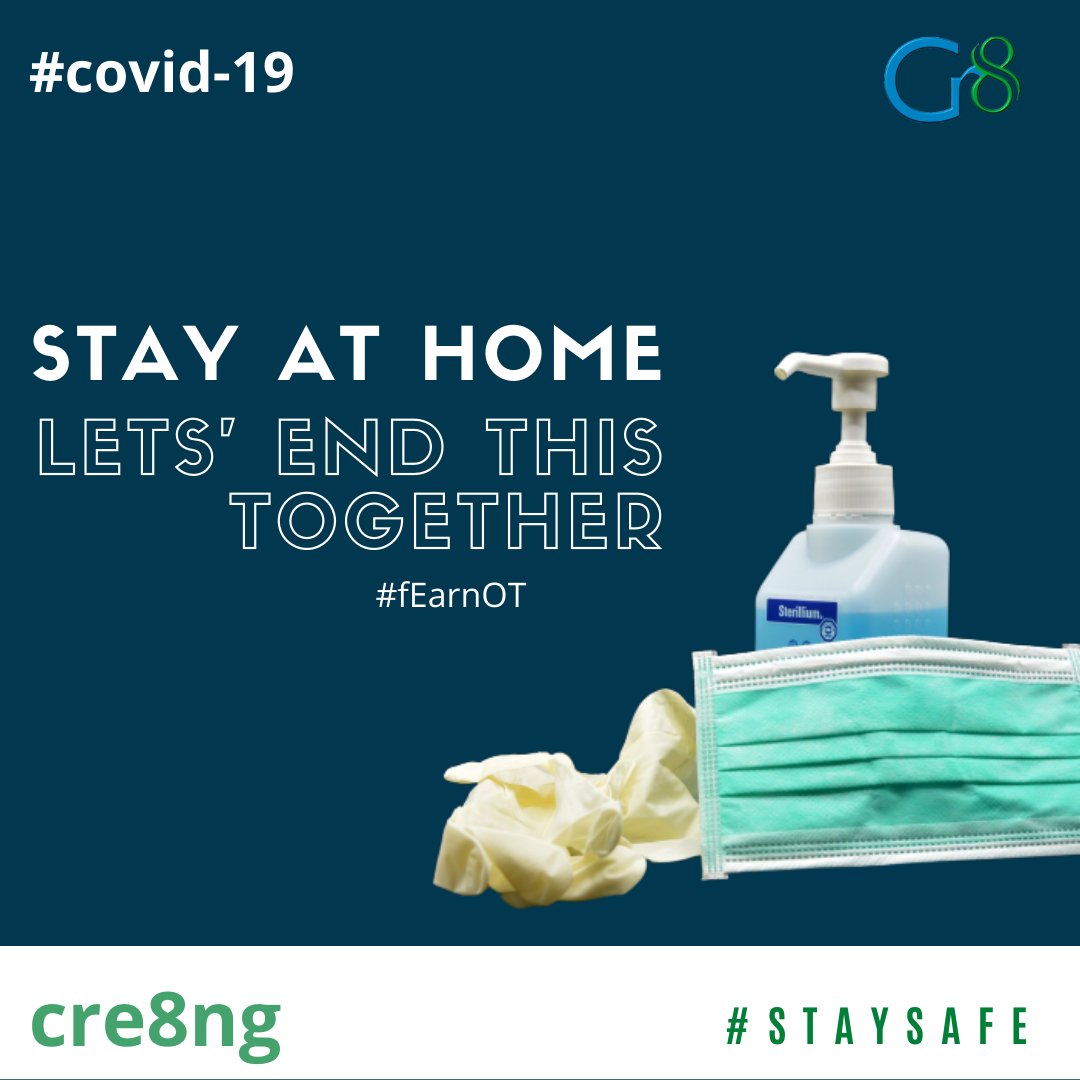 cre8ngdigitals's tweet photo. Amidst the #COVID19 Pandemic, #cre8ng team wish you a #safeseason in this time and days.

Please, do well to take care of yourself, PANIC NOT! FEAR NOT! we all are going to survive this phase.
#iCreate
#iDesign
#iBrand
#CoronavirusOutbreak
#StaySafeNigeria 
#StayHomeSaveLives https://t.co/ScfPY45Fzh
