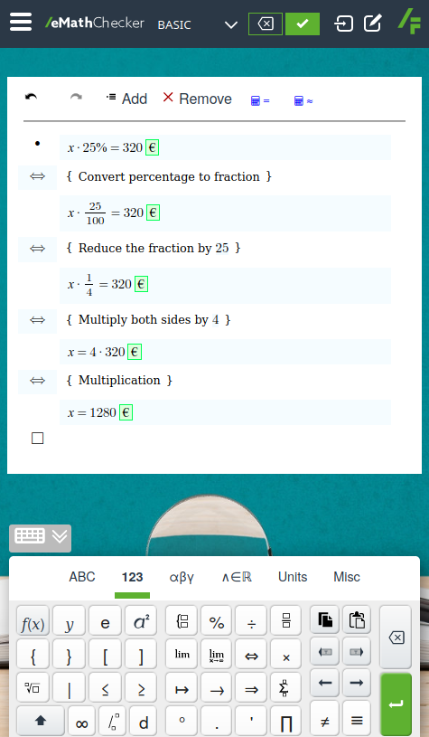 FourFerries's tweet photo. Friday Math!
Do some percentage calculations.
Try yourself:
https://t.co/5MQGR28biK
#math #DigitalMath #percentages #MathWithCurrency #eMathStudio #eMathChecker https://t.co/jozdFVihJJ