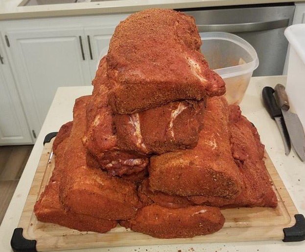 Is this enough #pork for #Eater #dinner! 60 lbs. by Draper73. Order your SmokinTex #bbqsmoker today! smokintex.com #smokedporkloin #porkloin