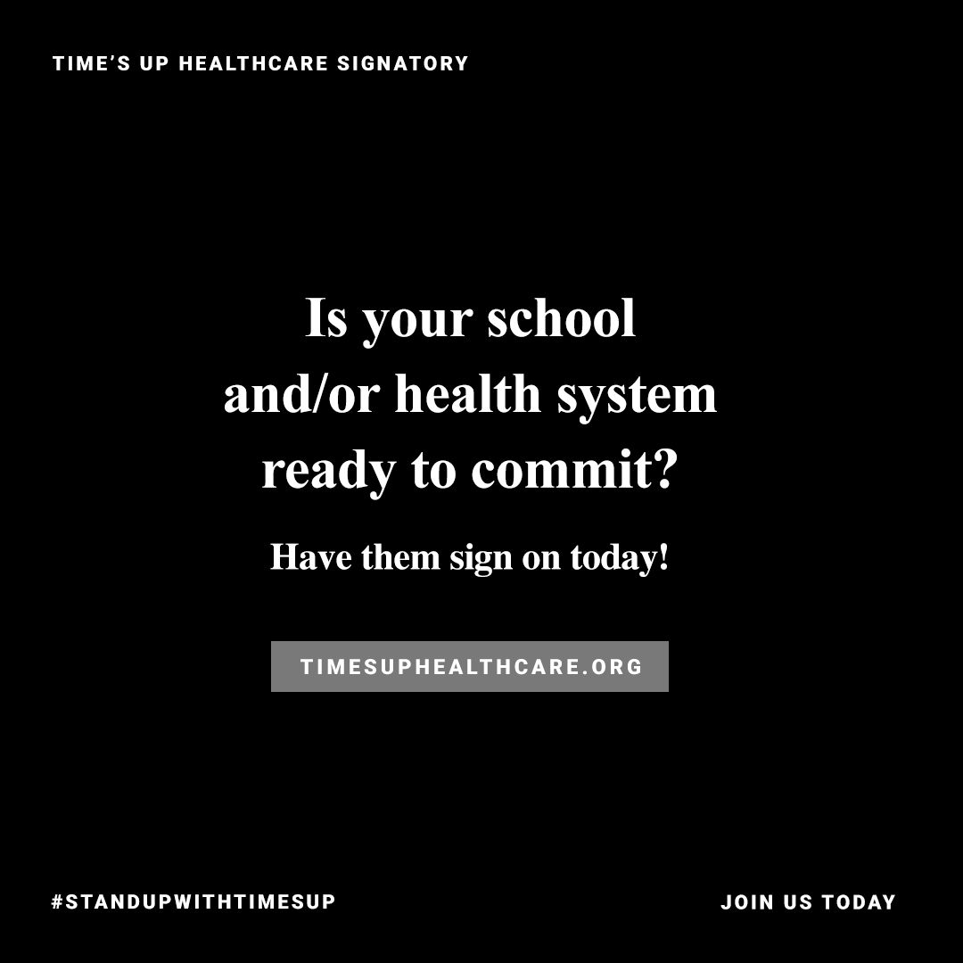 Introducing University of Connecticut School of Medicine, a signatory of @timesuphc. See their pledge here: timesupfoundation.org/wp-content/upl…, and then encourage your school to join. #STANDUPFORTIMESUP #TIMESUP #TIMESUPHC