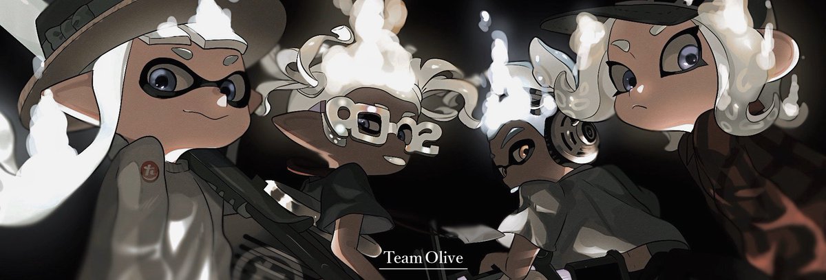 ジーナ 改めて久しぶりにスプライラスト描きました Team Olive Olivesplat に宛てた大会 ヘッダーイラストです