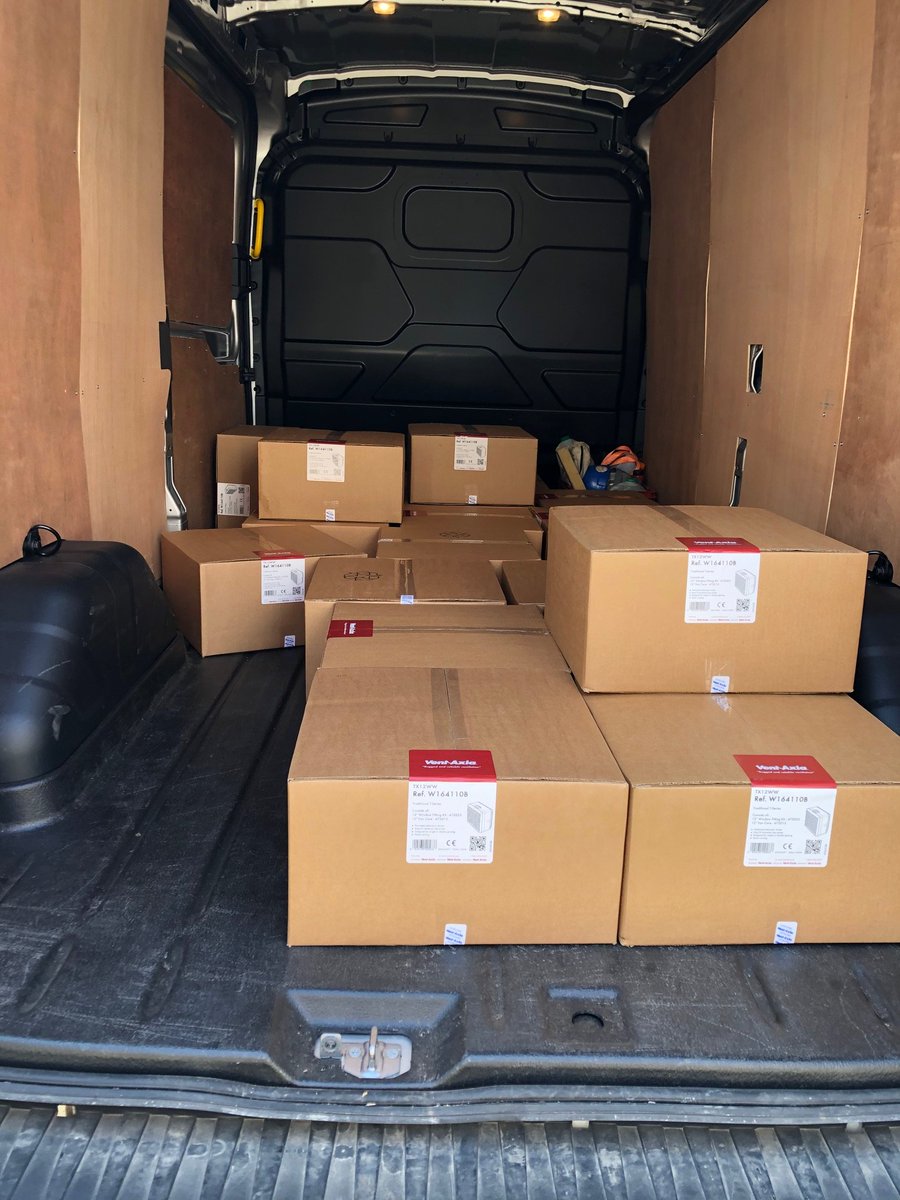 eyreelliston's tweet photo. During this difficult time some trades need to stay open or on call to support our NHS.

Were proud to be a supplier and be able to serve.

A 2nd delivery of equipment to support Covid wards in Kent and Canterbury to create negative pressure environments. https://t.co/gVa3YjXw0O