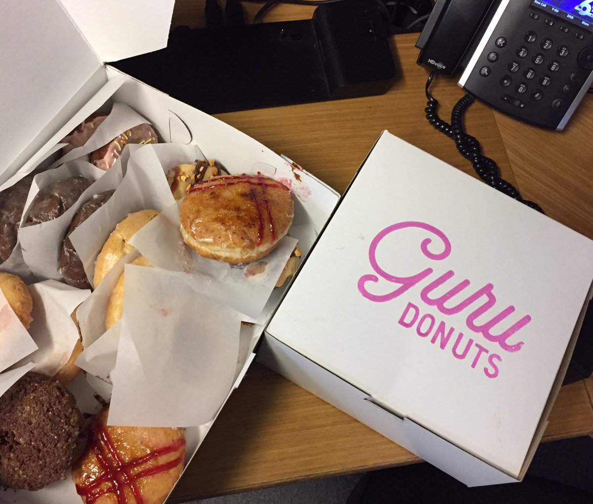 TobyAShaw's tweet photo. Donut love for all the @IdahoOnYourSide peeps that aren’t yet working from home. @gurudonuts #wereopen #ThinkBoiseFirst Journalism is essential and appreciated. https://t.co/CE0N2MqFFF