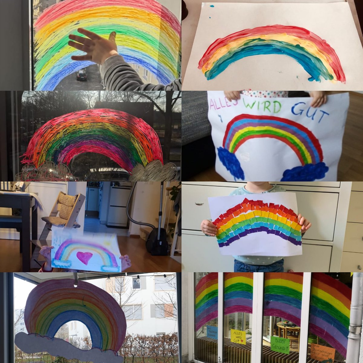 Schöne Idee fürs Wochenende: Regenbogen malen und ins Fenster hängen. Damit andere Kinder wissen, dass noch viele andere Kinder zuhause bleiben müssen. 💕🌈 #wirbleibenzuhause