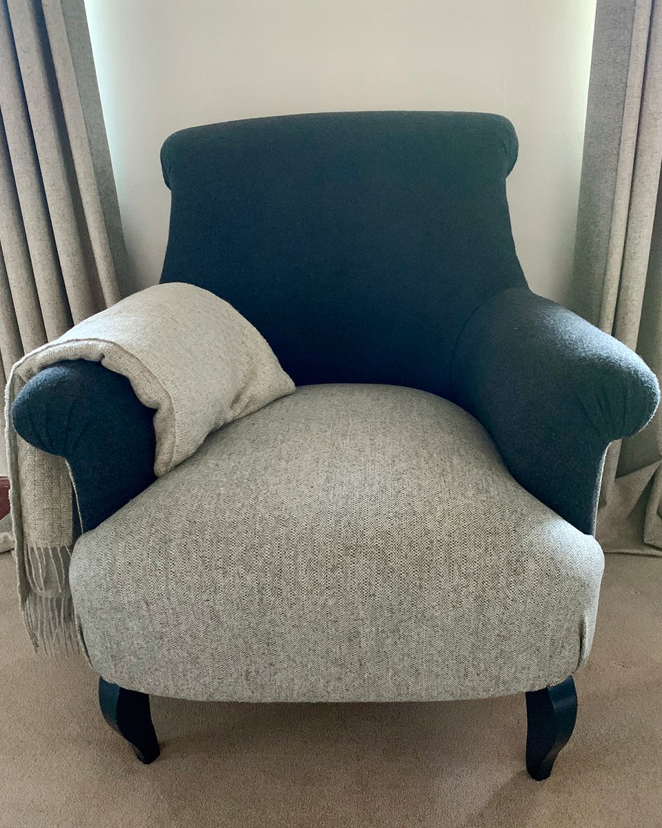 abbotsforduk's tweet photo. This beautiful chair was created combining our herringbone fabric on the seat and Joshua Ellis &amp; Co. Ltd's cashmere on the back and arms. Upholstered by Artistic Upholstery.

All of our stock supported ranges are ready for dispatch, as usual, please visit our website or call us https://t.co/nFgWlnt2kx
