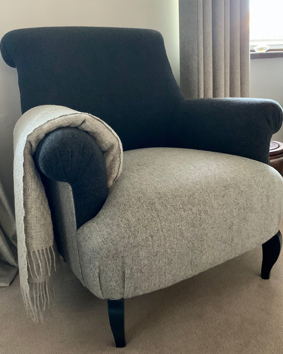abbotsforduk's tweet photo. This beautiful chair was created combining our herringbone fabric on the seat and Joshua Ellis &amp; Co. Ltd's cashmere on the back and arms. Upholstered by Artistic Upholstery.

All of our stock supported ranges are ready for dispatch, as usual, please visit our website or call us https://t.co/nFgWlnt2kx
