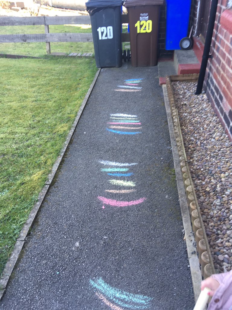 Bevswfc78's tweet photo. Our living room window and footpath, done today by us and our keyworker parents children we are childminding for #staysafe #keepsmiling #NHS # cheeky monkeys https://t.co/wx9EycTh9O