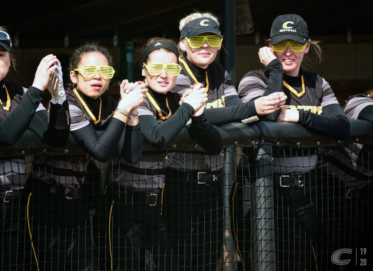 CentreAthletics's tweet photo. Is #FashionFriday a thing? We think it's a thing. Here's some high fashion from a @CentreCSoftball game earlier this spring! 😎 #GoldRush #StayCentred https://t.co/QuOY8EqtZT