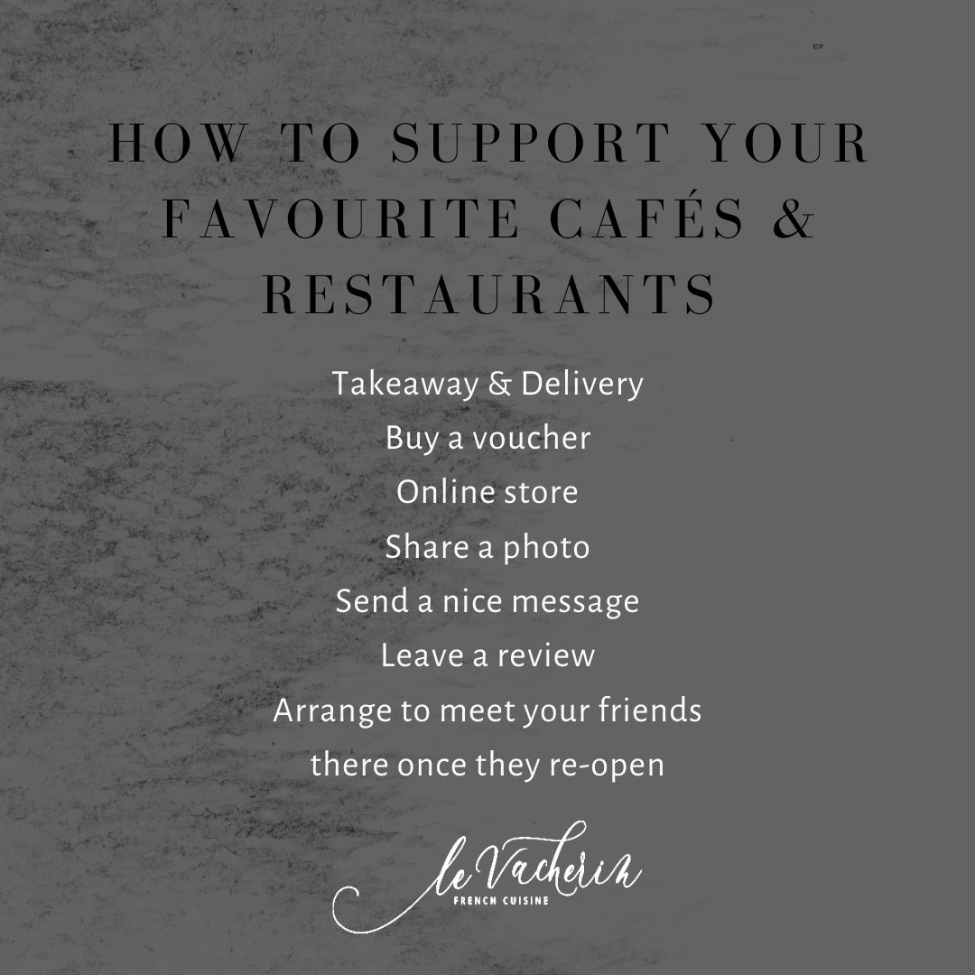 We thought we’d put this together to help spread the word about how you can support your favourite cafes, restaurants and small businesses until they’re able to open again!🤞🏼
