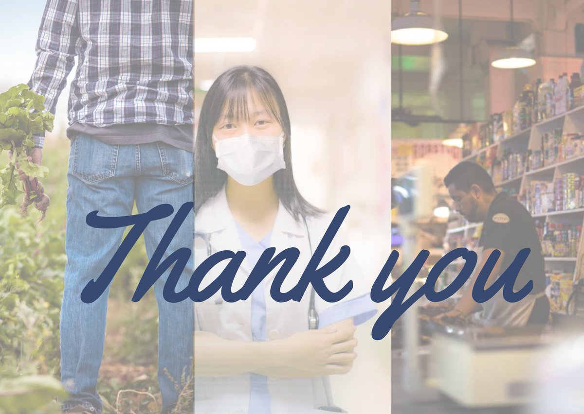 As we end another week, THANKS to ALL front line healthcare and food value chain workers across this country, who are putting themselves ‘out there’ and at risk each day to ensure we are looked after in so many ways. We do appreciate all you are doing for us. Thank you!