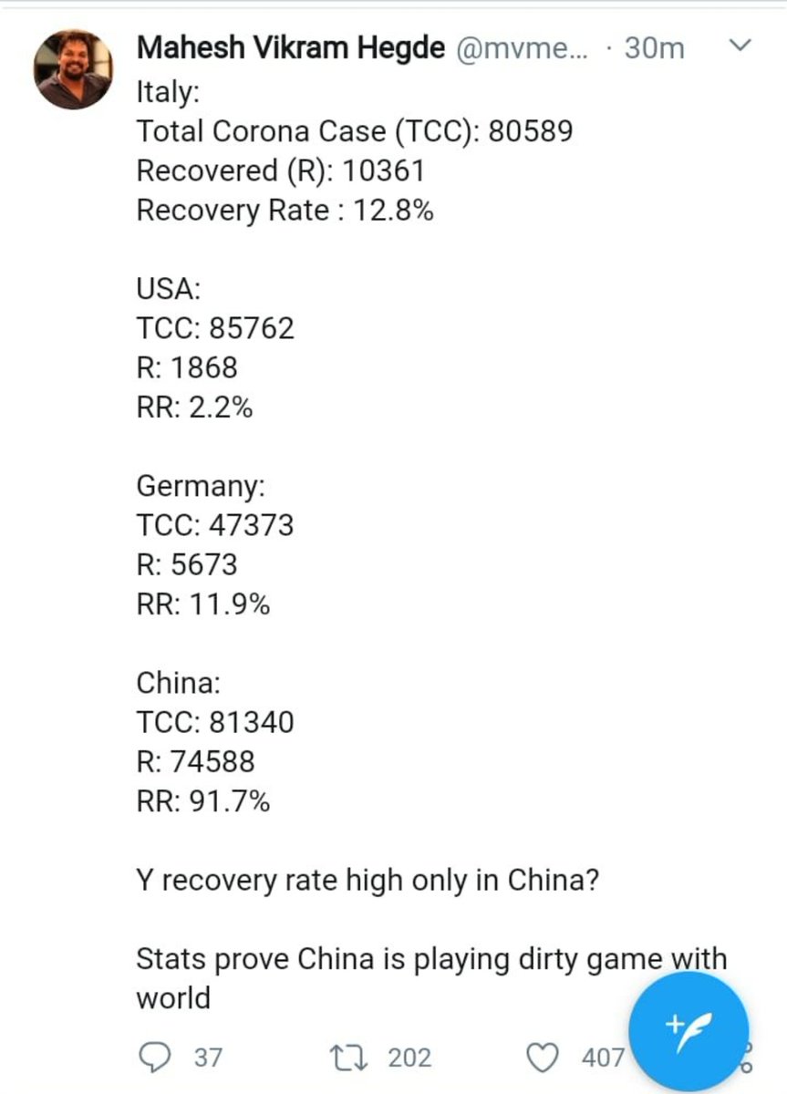 Why recovery rate is high only in China when US is far much better than China in every aspect.Think, Think, Think #ChineseVirus19  #ChinaLiedPeopleDied Read the whole Thread above 