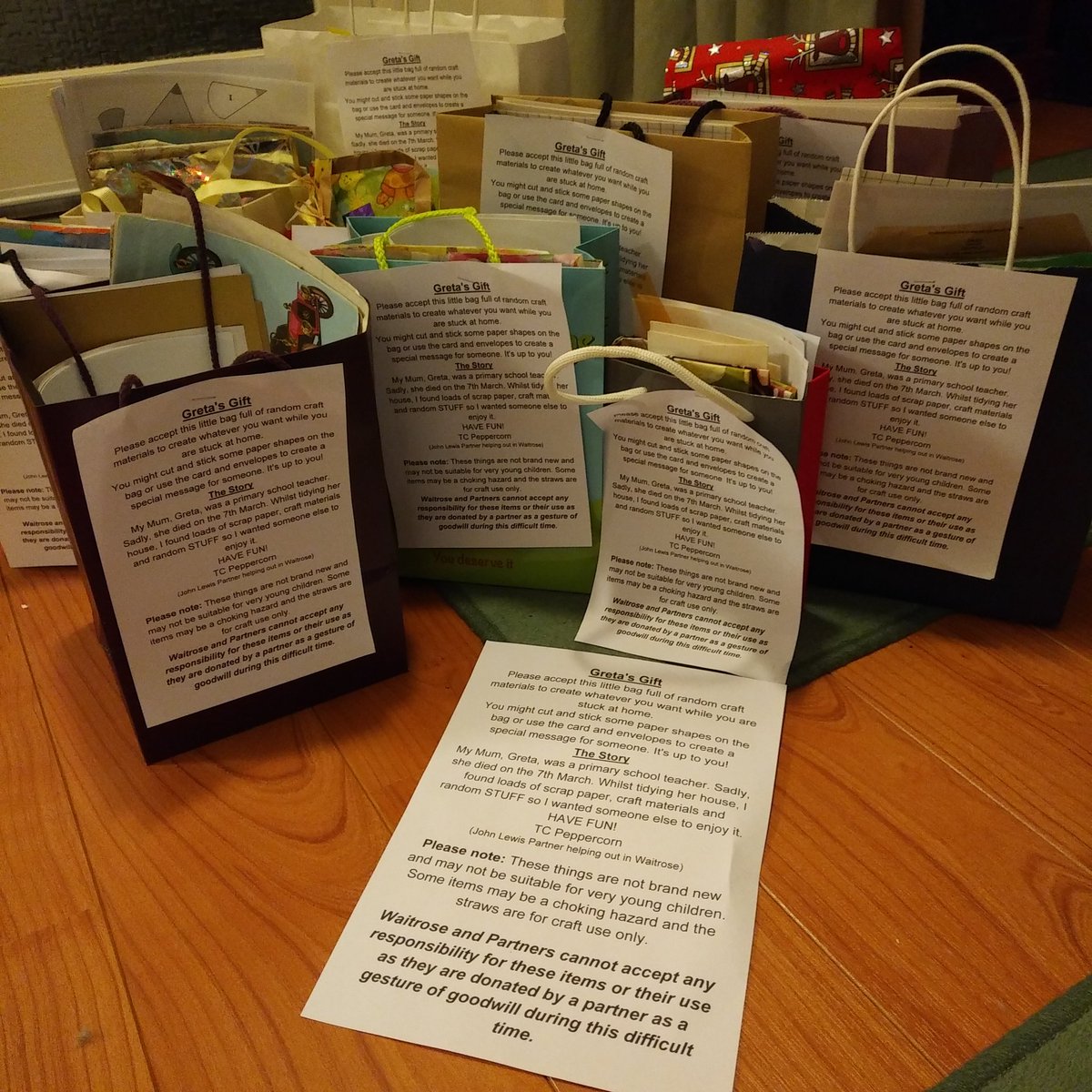 BrandExHighWyc's tweet photo. @waitrose I'm working in @waitrose #Henley and I've prepared craft bags for kids stuck at home, thanks to my late Mum.  #GretasGift #wearepartners #waitrosecares https://t.co/Rgr6KVajgm