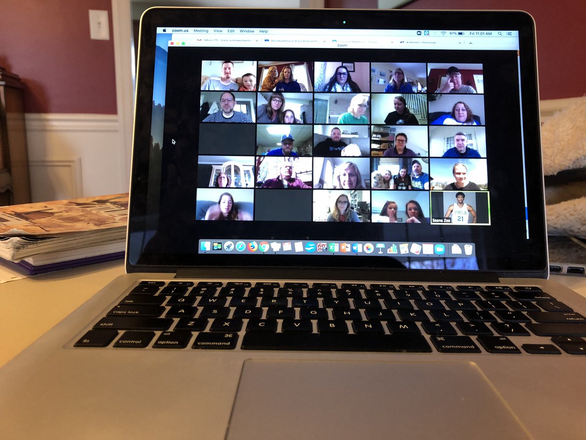 Love this staff!  So lucky to have the best teachers! We had some fun with our families and pets today on a virtual EAMS staff Kahoot!! <a href="/EtownAreaMS/">EAMS</a>