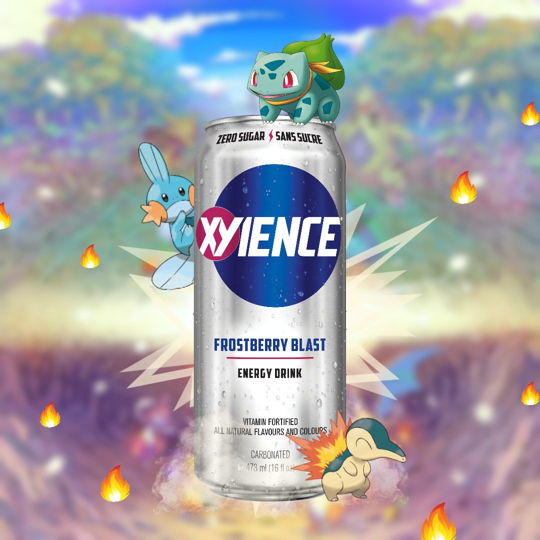 Bulbasaur and Mudkip are stocking up on Xyience to stay energized for their missions in Pokémon Mystery Dungeon: Rescue Team DX!