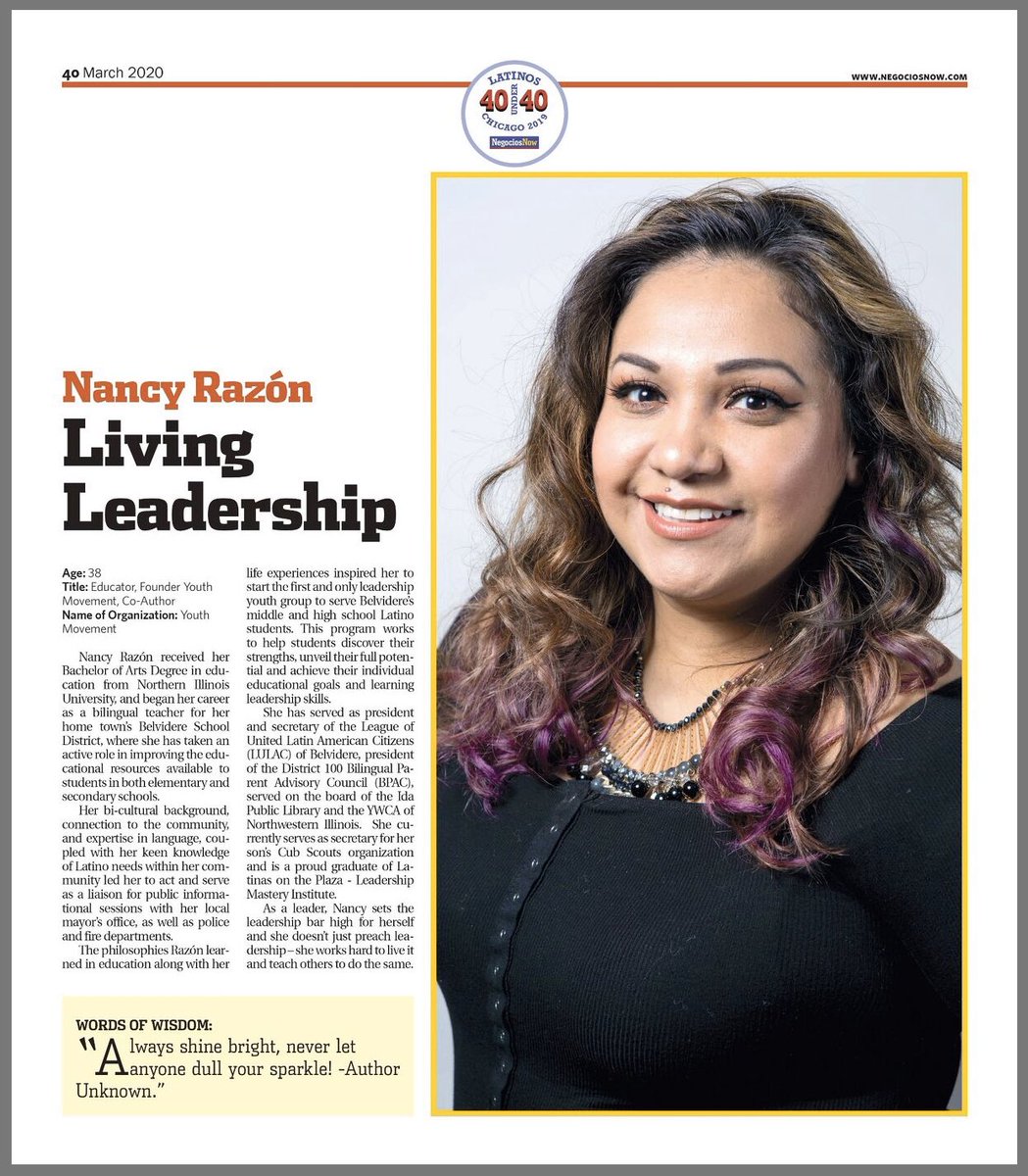 Nancy_Razon's tweet photo. Today we would’ve been CELEBRATING my recognition as one of Latinos 40 Under 40, but due to the pandemic it has been postpone...but I would like to THANK everyone that made that possible. THANK YOU for believing in my work 🏆 ❤️ #NancyRazon #YouthMovement #Latinos40Under40 https://t.co/TtiYqPg1Mo