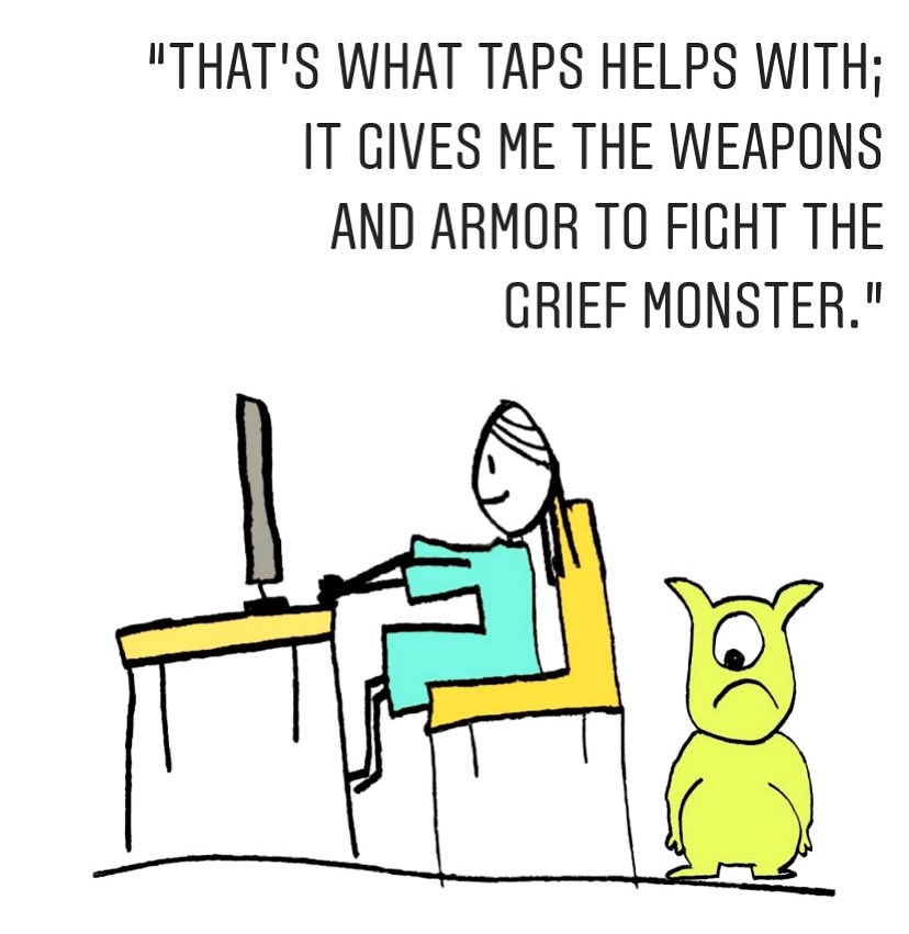 TAPSorg's tweet photo. We’ve got your six with the grief monsters.
👩🏻💻👩🏽💻🧑🏽💻👨🏼💻
#TAPSTalks Daily 2pm ET at https://t.co/mQymFAgf0S
#stayconnected #wereinthistogether https://t.co/CWdO5z9cst
