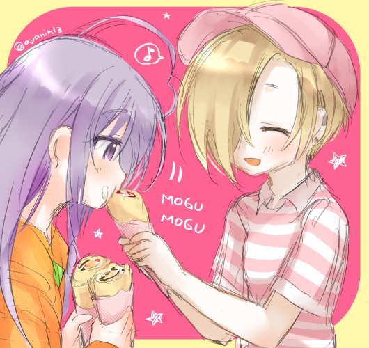 星輝子 ,白坂小梅 「こうめちゃんがらみで気に入ってるやつを再掲しておこう……もれなくしょうこがついて」|ちぎょ🐟のイラスト