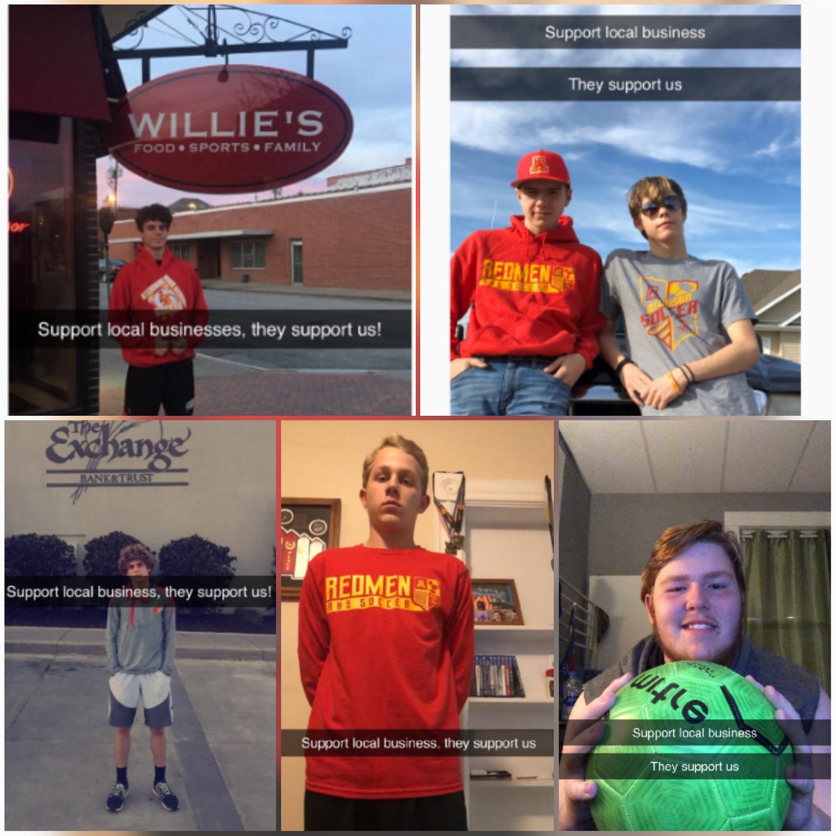 AtchisonSoccer's tweet photo. If you follow our team, you know our community is important to us. Some of our boys want to remind you to support local business in these crazy times. We are so grateful for all they do for our program! #weare409 https://t.co/yIP4mA5nkK
