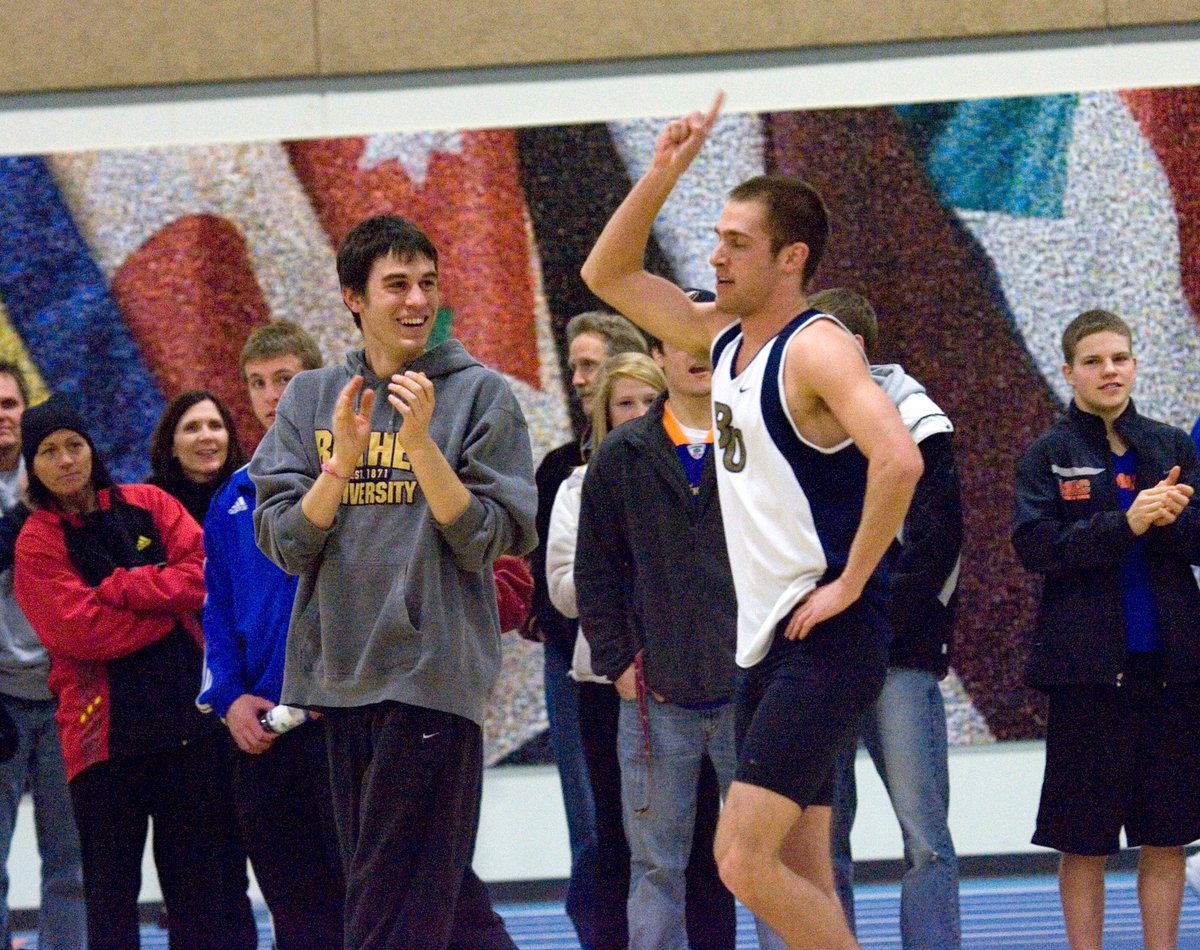 bethelxctf's tweet photo. #fbf Jay Quick (2011) set a school record in the HJ by clearing 6’10.75” (2.10m) at Macalester in 2010. Jay was a national qualifier in the HJ for all 8 national championships in his career. He was an All-American outdoor 2010 with his 7th place finish. #buroyals #miac #d3tf https://t.co/M6rIHTfkth