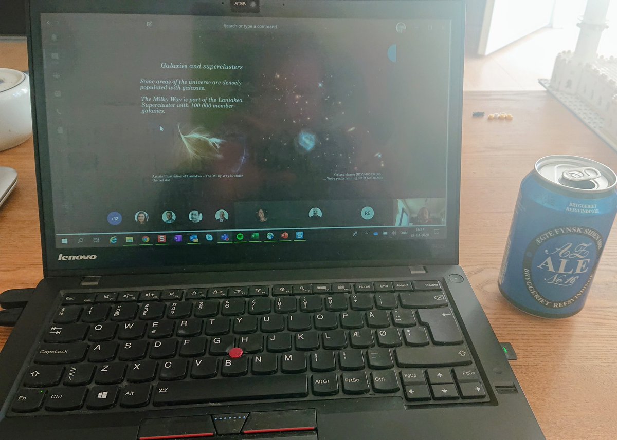 sbartels72's tweet photo. Super nerdy virtual Friday after work activity for the #Atea Group IT team - very cool "travel to the edge of the universe" presentation by @BllingC on #MicrosoftTeams https://t.co/VLovql40gm